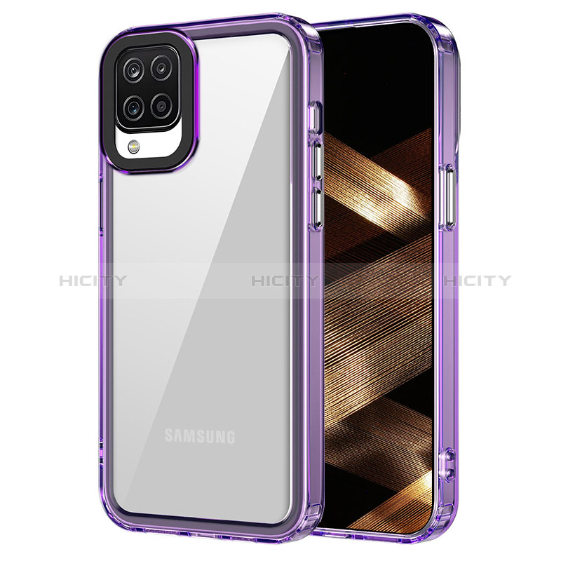 Carcasa Bumper Funda Silicona Transparente AC1 para Samsung Galaxy A12 5G Purpura Claro