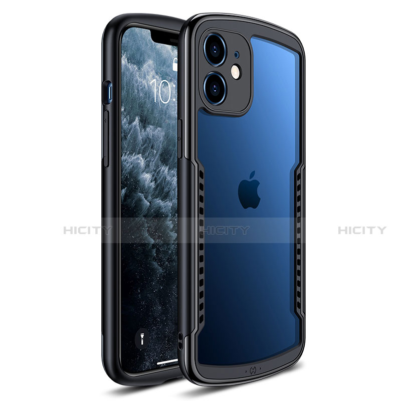 Carcasa Bumper Funda Silicona Transparente Espejo H01 para Apple iPhone 12 Mini Negro