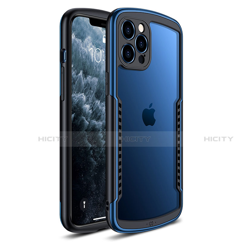 Carcasa Bumper Funda Silicona Transparente Espejo H01 para Apple iPhone 12 Pro Azul