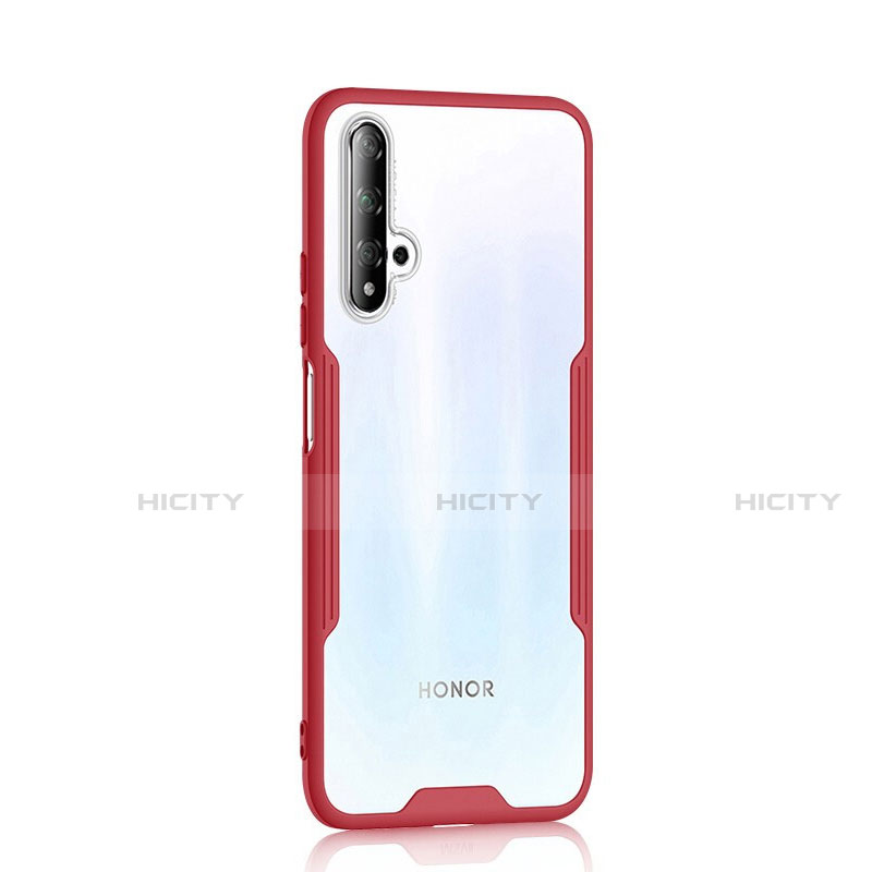 Carcasa Bumper Funda Silicona Transparente Espejo H01 para Huawei Nova 5T Rojo