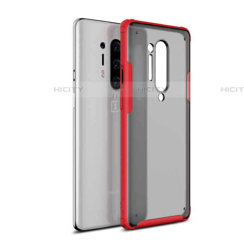 Carcasa Bumper Funda Silicona Transparente Espejo H01 para OnePlus 8 Pro Rojo