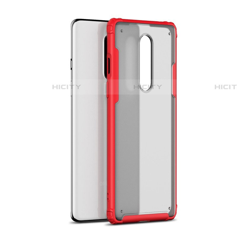 Carcasa Bumper Funda Silicona Transparente Espejo H01 para OnePlus 8 Rojo