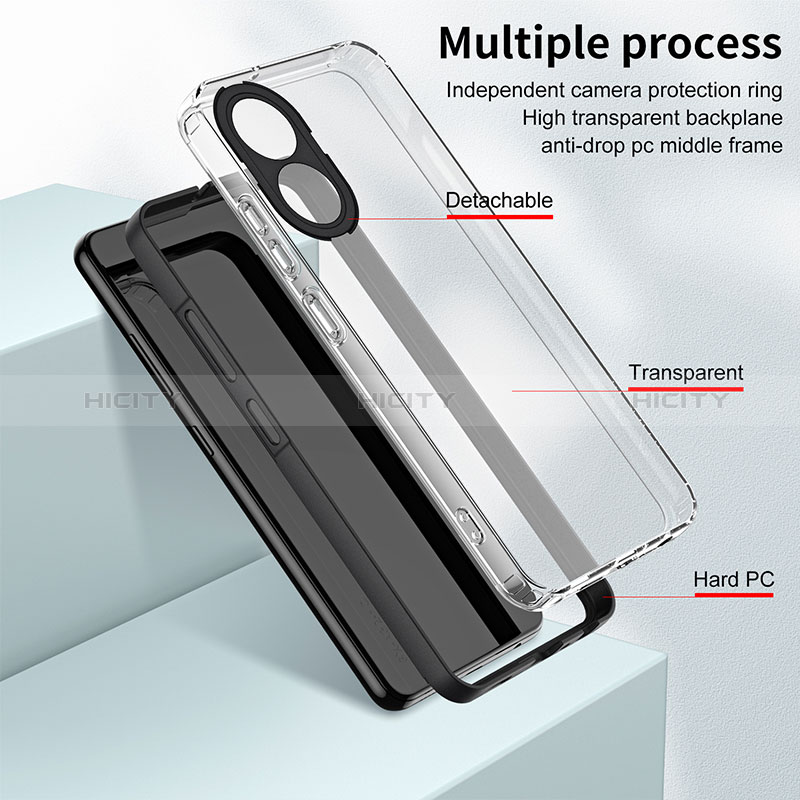 Carcasa Bumper Funda Silicona Transparente Espejo H01P para Oppo A78 5G