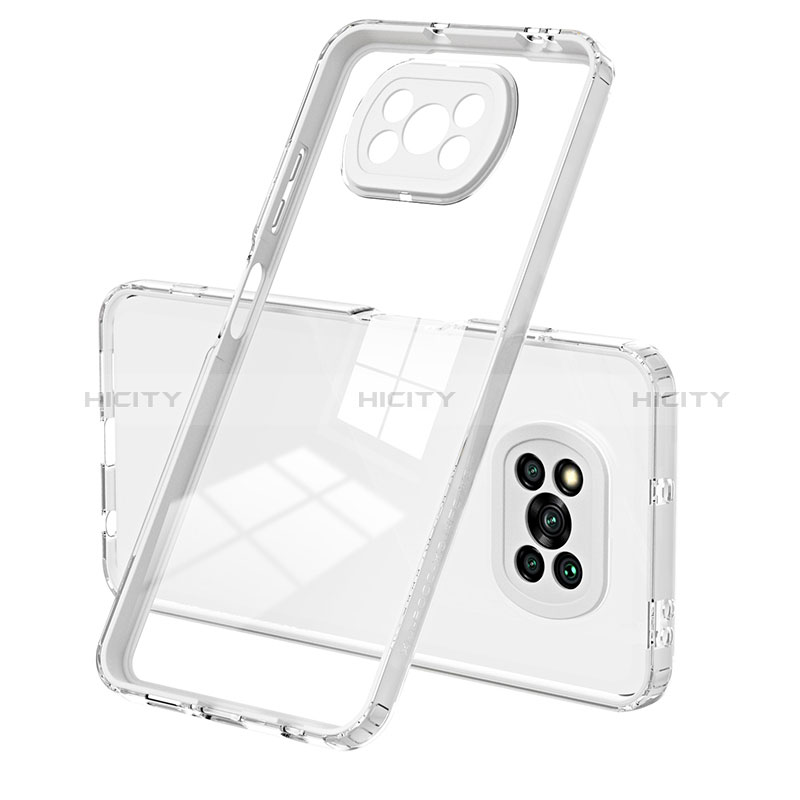 Carcasa Bumper Funda Silicona Transparente Espejo H01P para Xiaomi Poco X3 Blanco