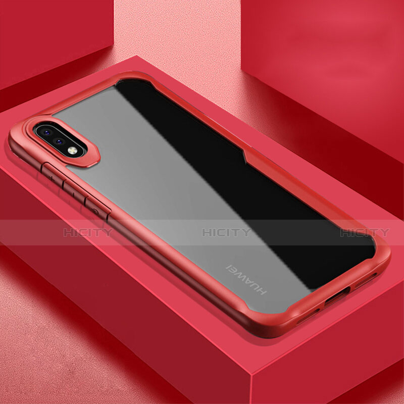 Carcasa Bumper Funda Silicona Transparente Espejo H02 para Huawei P20 Rojo