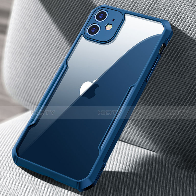 Carcasa Bumper Funda Silicona Transparente Espejo H03 para Apple iPhone 12 Azul