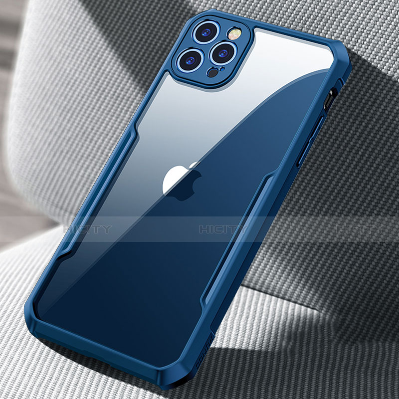 Carcasa Bumper Funda Silicona Transparente Espejo H03 para Apple iPhone 12 Pro Azul