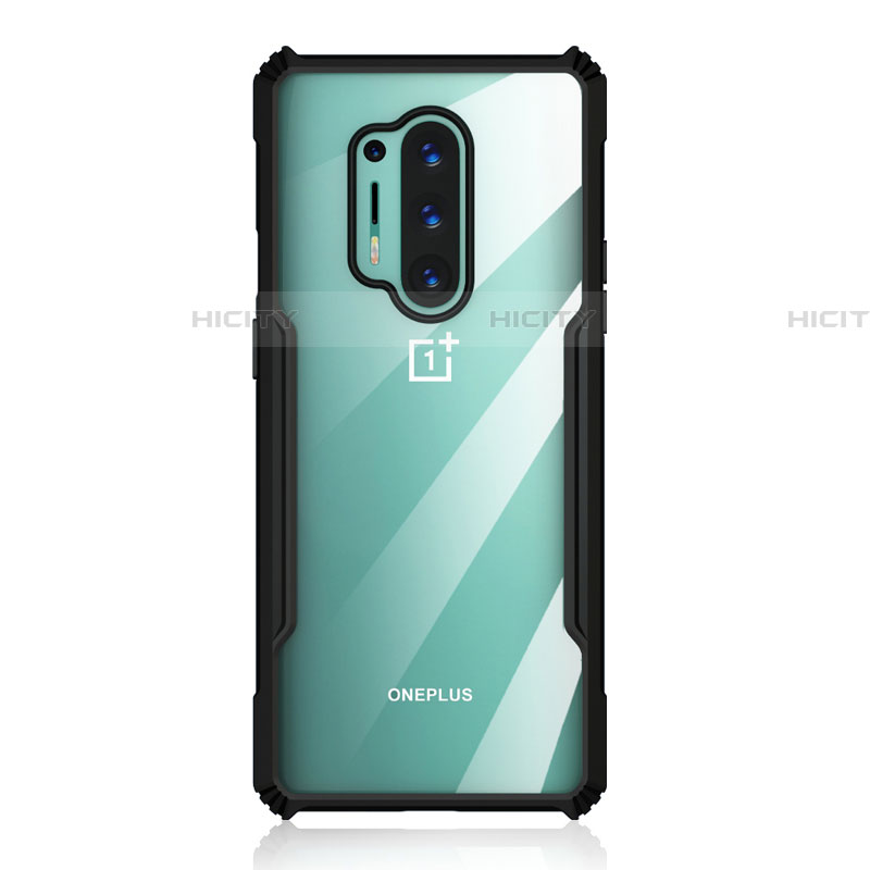 Carcasa Bumper Funda Silicona Transparente Espejo H03 para OnePlus 8 Pro Negro