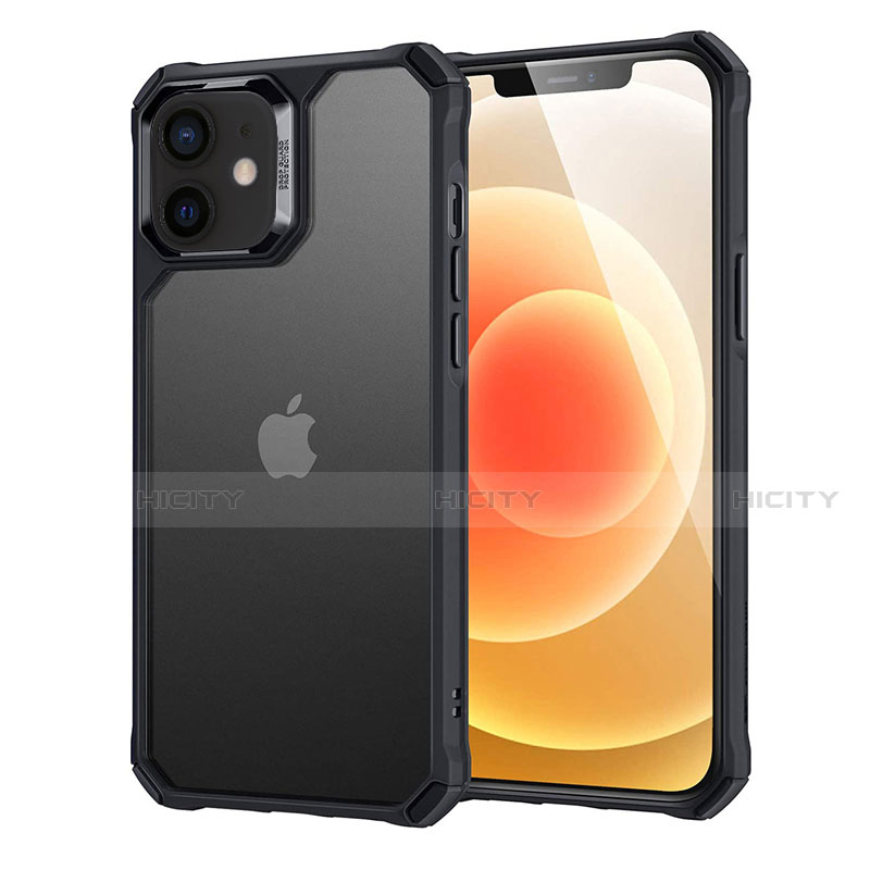 Carcasa Bumper Funda Silicona Transparente Espejo H04 para Apple iPhone 12 Negro