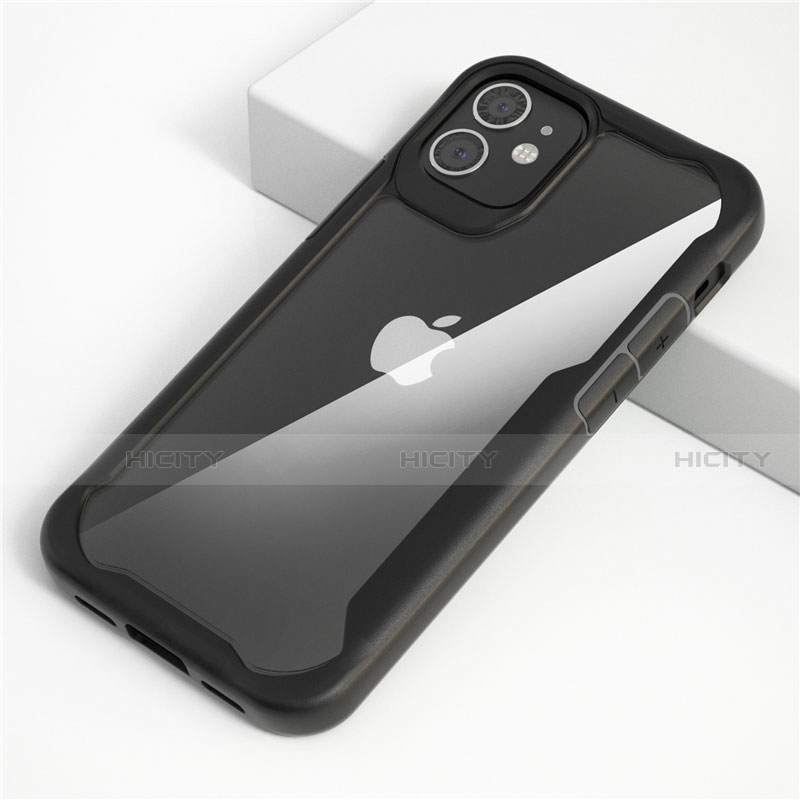 Carcasa Bumper Funda Silicona Transparente Espejo M01 para Apple iPhone 12 Mini Negro