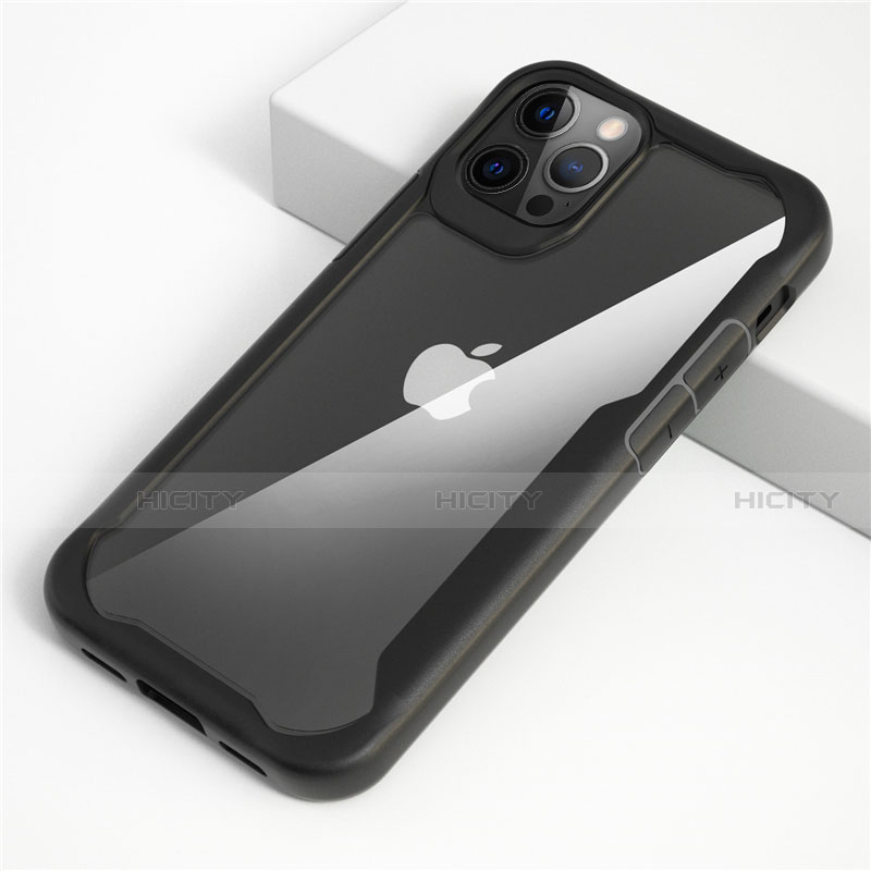 Carcasa Bumper Funda Silicona Transparente Espejo M01 para Apple iPhone 12 Pro Negro