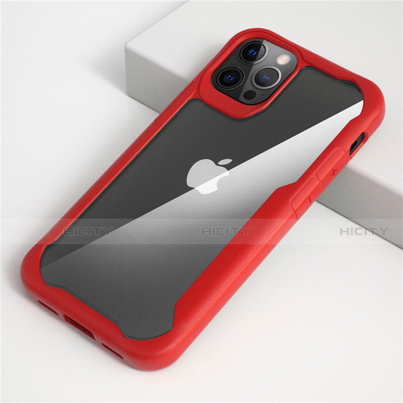 Carcasa Bumper Funda Silicona Transparente Espejo M01 para Apple iPhone 12 Pro Rojo