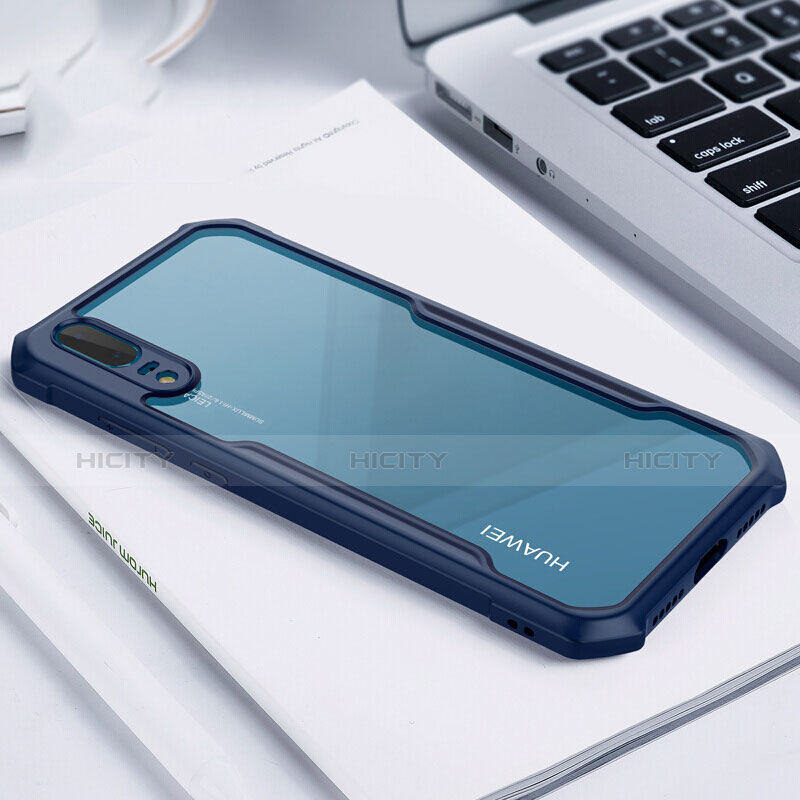 Carcasa Bumper Funda Silicona Transparente Espejo M01 para Huawei P20 Azul