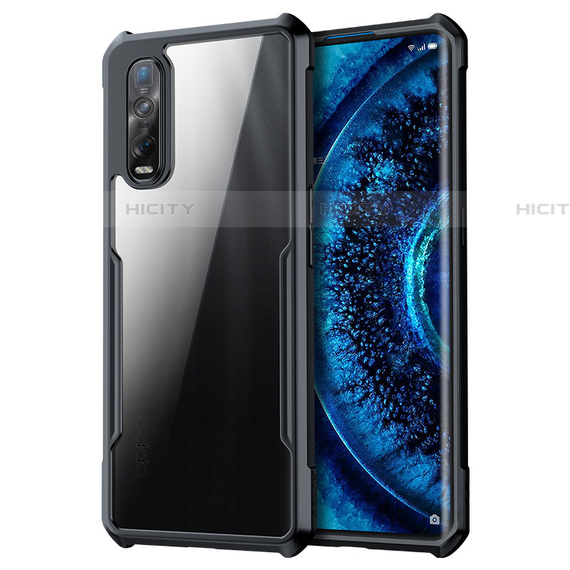 Carcasa Bumper Funda Silicona Transparente Espejo M01 para Oppo Find X2 Pro Negro