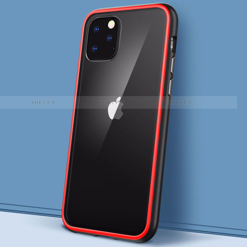 Carcasa Bumper Funda Silicona Transparente Espejo M02 para Apple iPhone 11 Pro Max Rojo