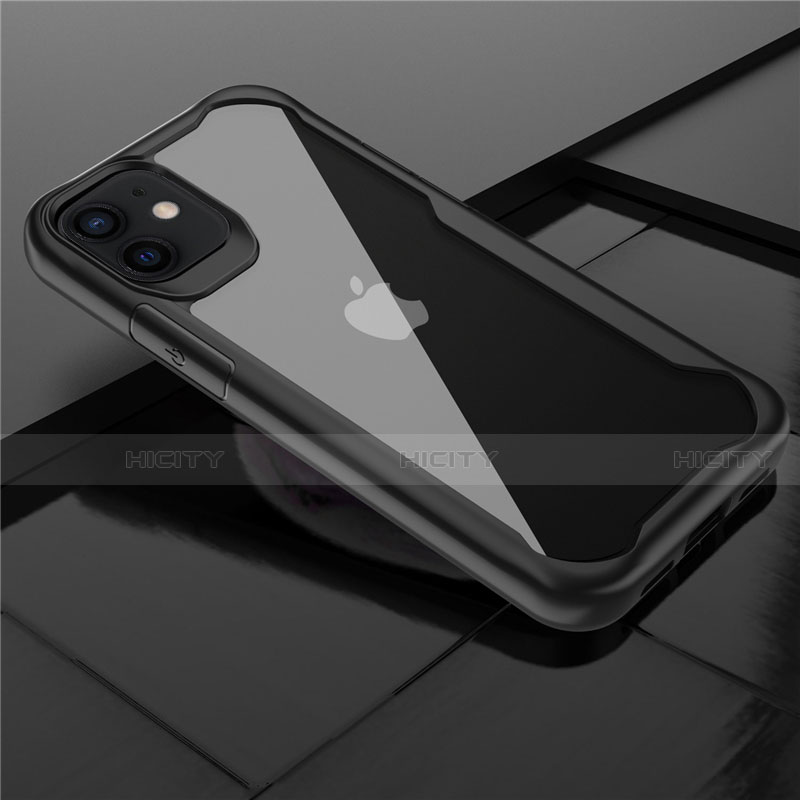 Carcasa Bumper Funda Silicona Transparente Espejo M02 para Apple iPhone 12 Mini Negro