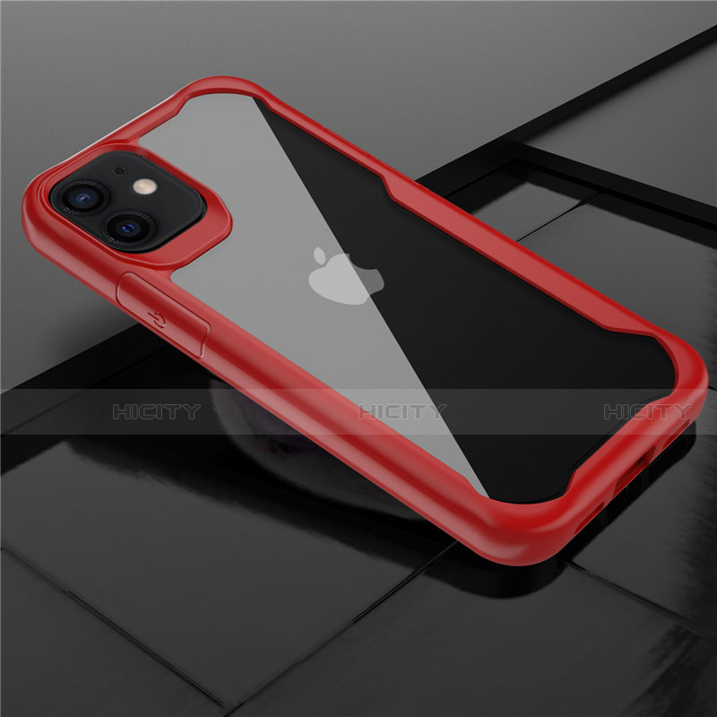 Carcasa Bumper Funda Silicona Transparente Espejo M02 para Apple iPhone 12 Mini Rojo