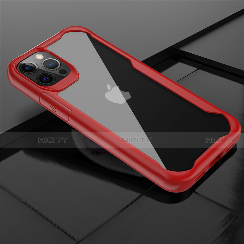 Carcasa Bumper Funda Silicona Transparente Espejo M02 para Apple iPhone 12 Pro Rojo