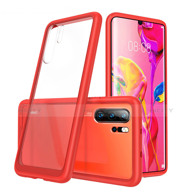 Carcasa Bumper Funda Silicona Transparente Espejo M02 para Huawei P30 Pro Rojo