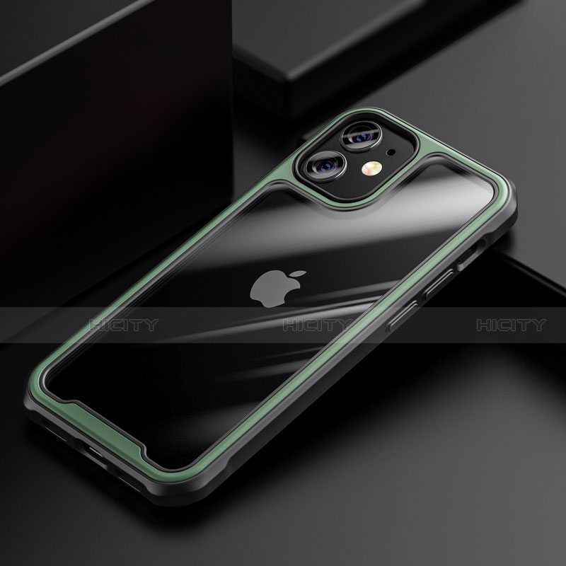 Carcasa Bumper Funda Silicona Transparente Espejo M03 para Apple iPhone 12 Mini Verde