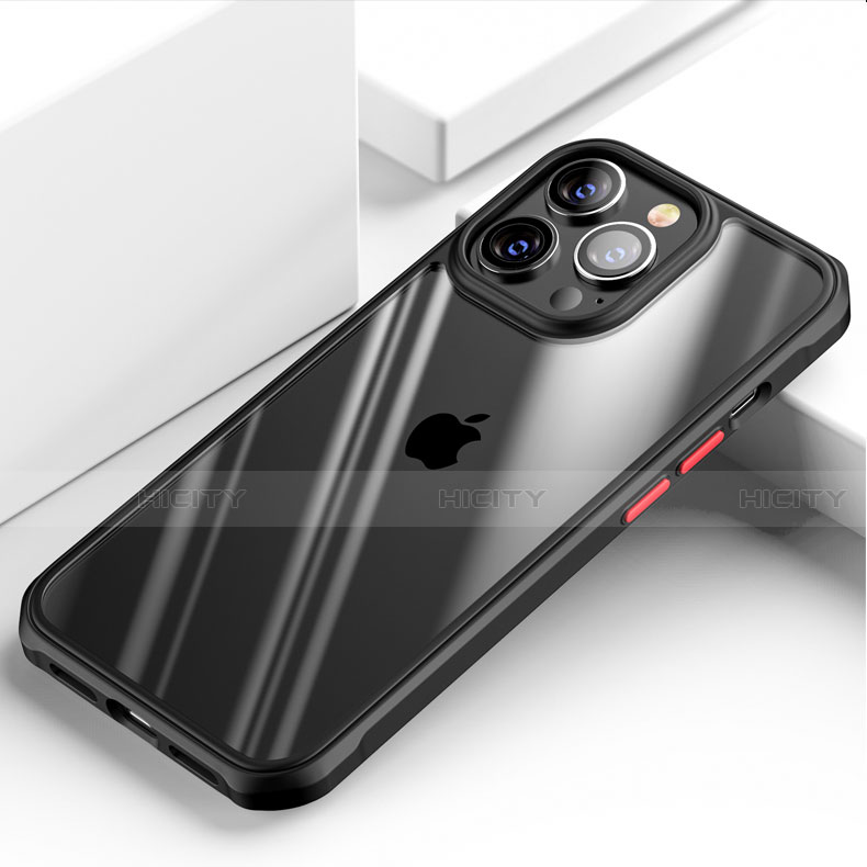 Carcasa Bumper Funda Silicona Transparente Espejo M03 para Apple iPhone 13 Pro Negro