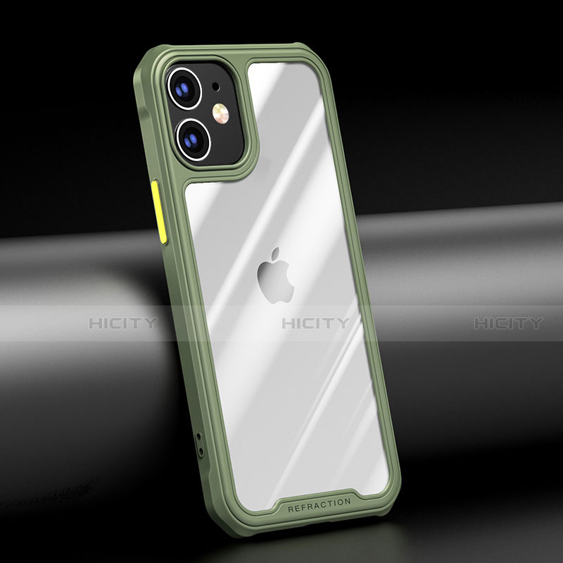 Carcasa Bumper Funda Silicona Transparente Espejo M04 para Apple iPhone 12 Mini Verde