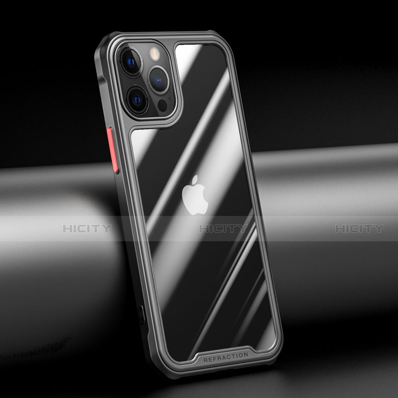 Carcasa Bumper Funda Silicona Transparente Espejo M04 para Apple iPhone 12 Pro Negro
