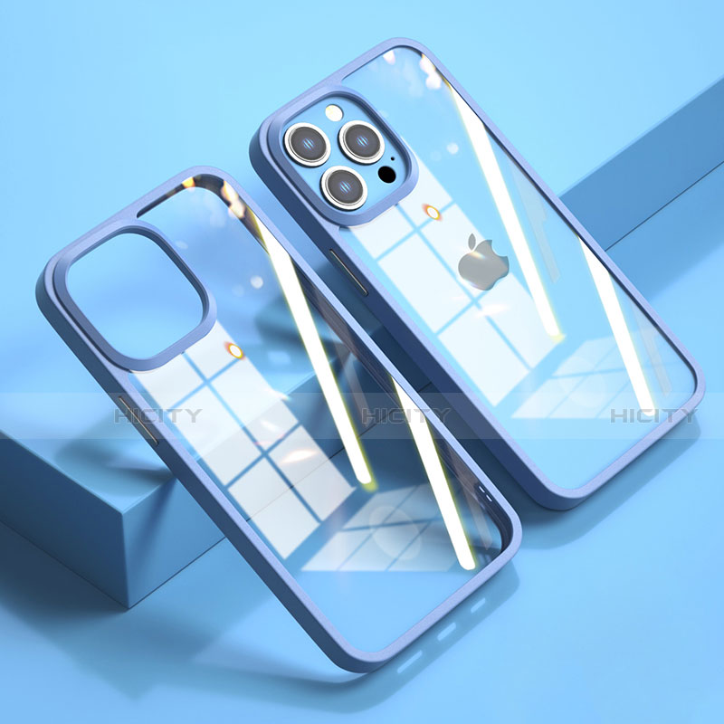 Carcasa Bumper Funda Silicona Transparente Espejo M04 para Apple iPhone 14 Pro Azul