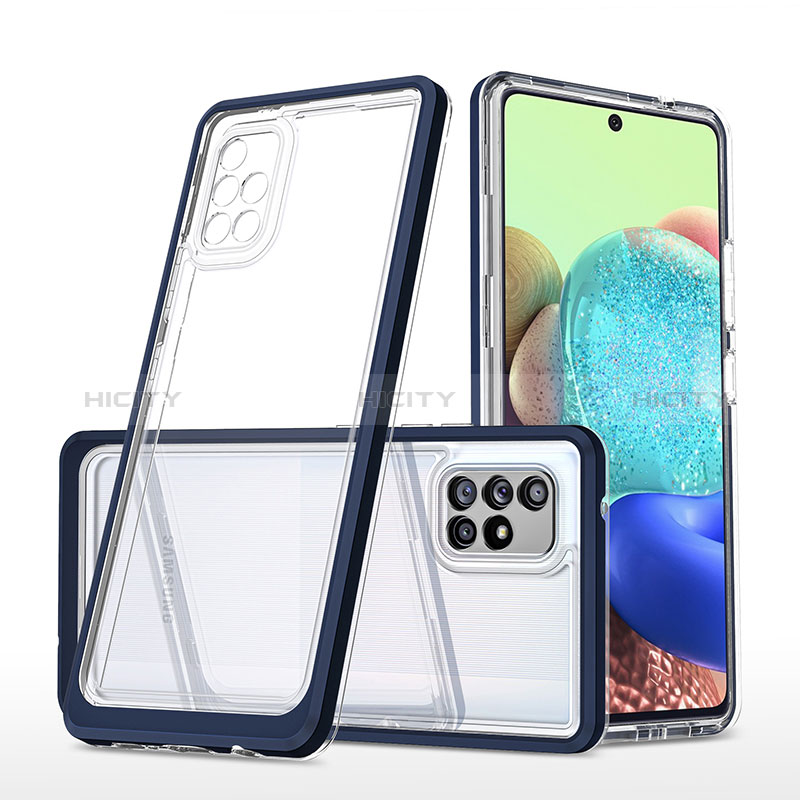 Carcasa Bumper Funda Silicona Transparente Espejo MQ1 para Samsung Galaxy A71 4G A715 Azul