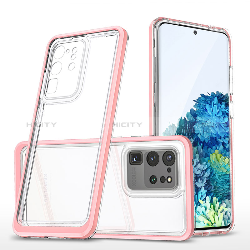 Carcasa Bumper Funda Silicona Transparente Espejo MQ1 para Samsung Galaxy S20 Ultra 5G Oro Rosa