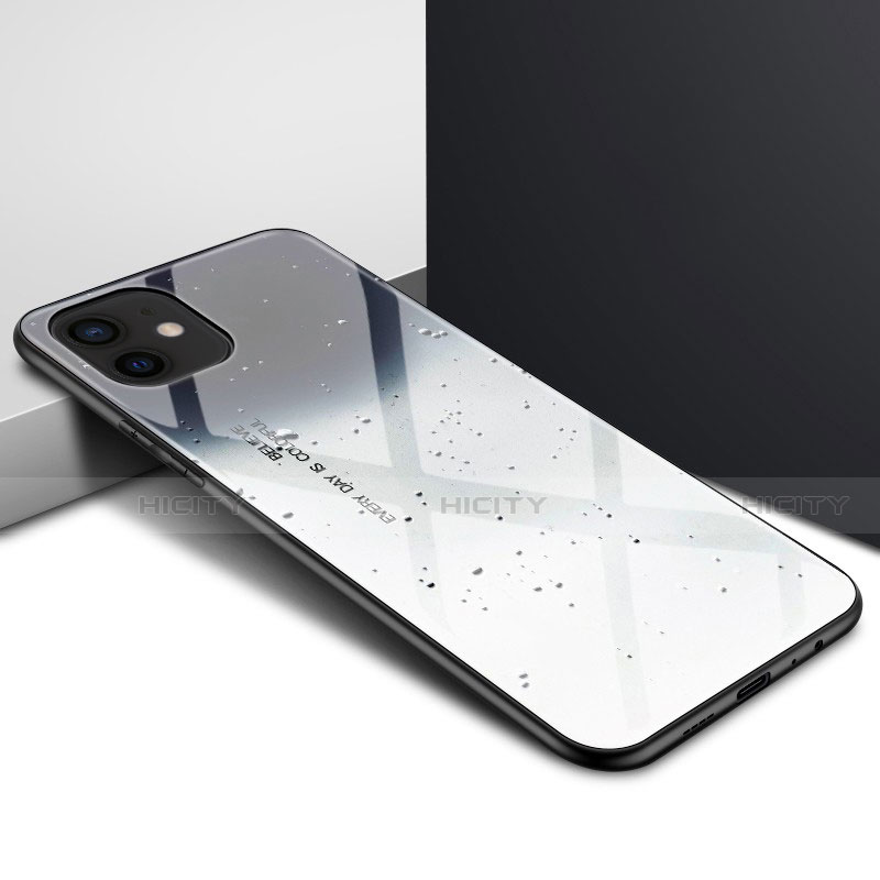 Carcasa Bumper Funda Silicona Transparente Espejo N01 para Apple iPhone 12 Gris