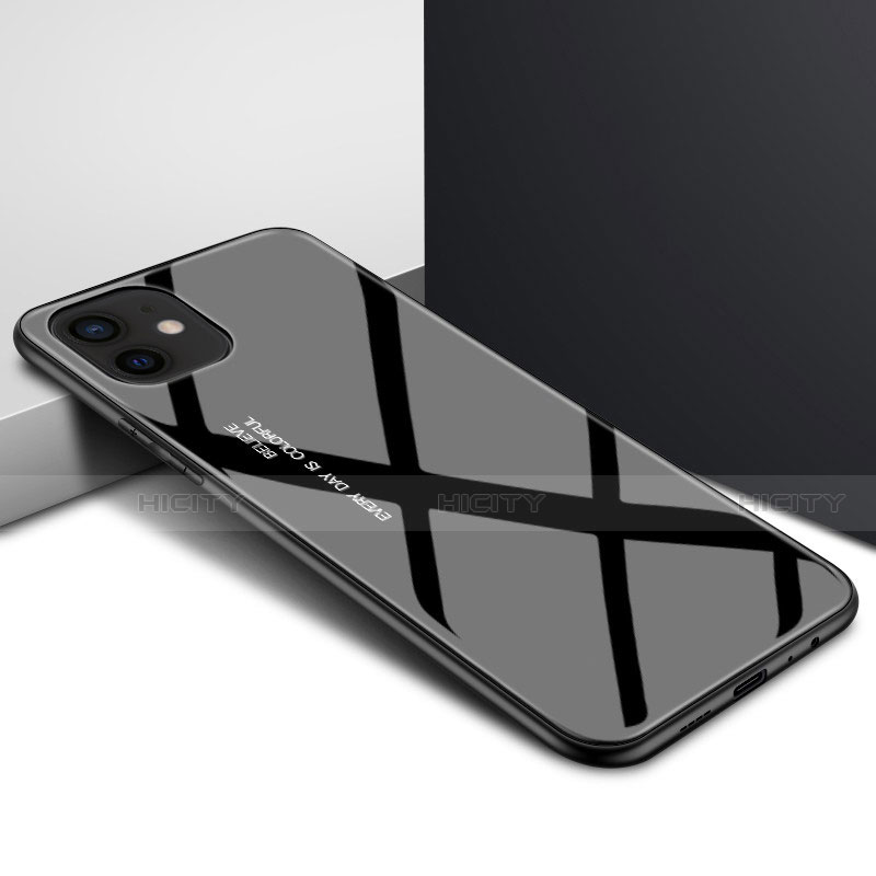 Carcasa Bumper Funda Silicona Transparente Espejo N01 para Apple iPhone 12 Mini Negro