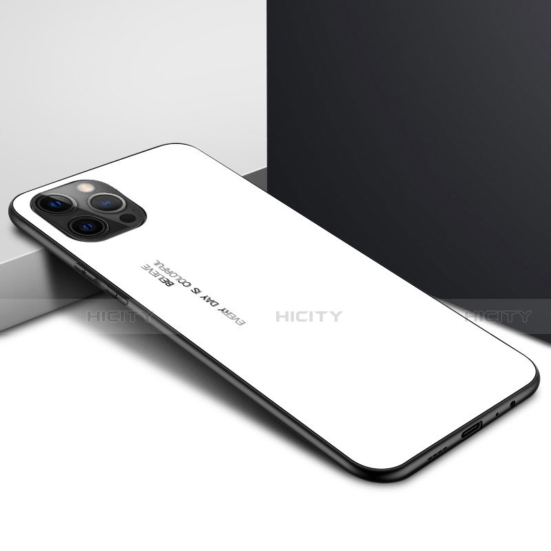 Carcasa Bumper Funda Silicona Transparente Espejo N01 para Apple iPhone 12 Pro Blanco