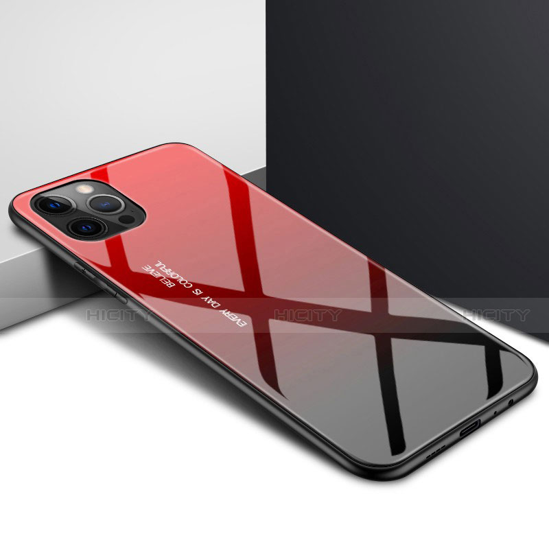 Carcasa Bumper Funda Silicona Transparente Espejo N01 para Apple iPhone 12 Pro Max Rojo