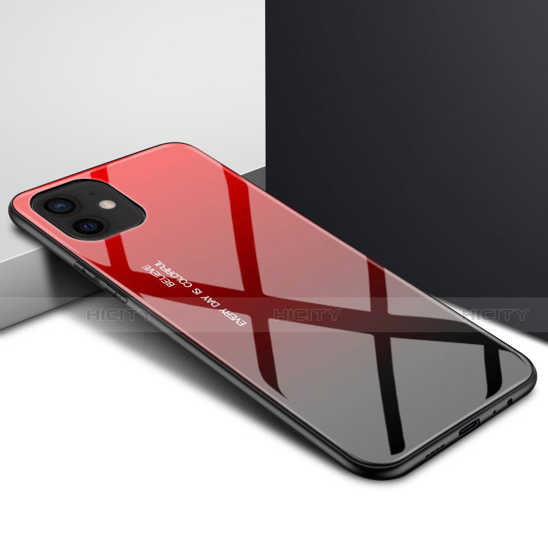 Carcasa Bumper Funda Silicona Transparente Espejo N01 para Apple iPhone 12 Rojo