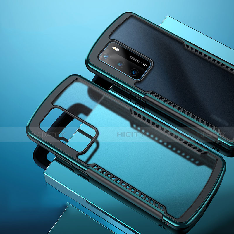 Carcasa Bumper Funda Silicona Transparente Espejo N01 para Huawei P40 Cian
