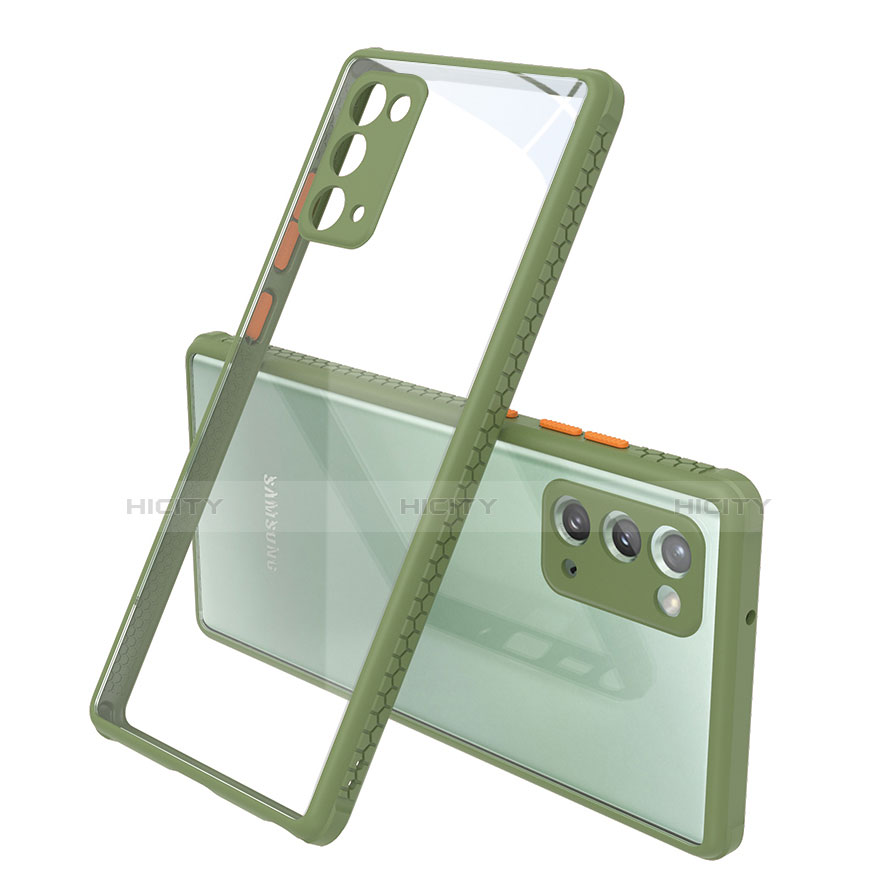 Carcasa Bumper Funda Silicona Transparente Espejo N02 para Samsung Galaxy Note 20 5G Ejercito Verde