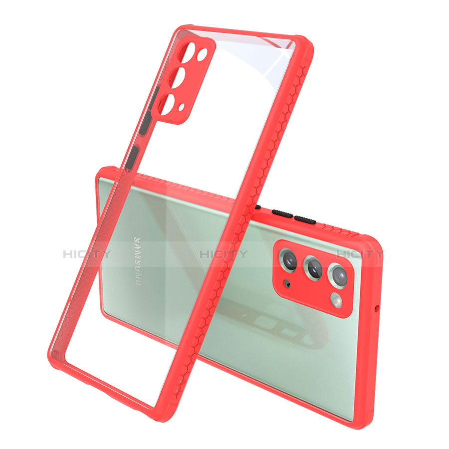 Carcasa Bumper Funda Silicona Transparente Espejo N02 para Samsung Galaxy Note 20 5G Rojo