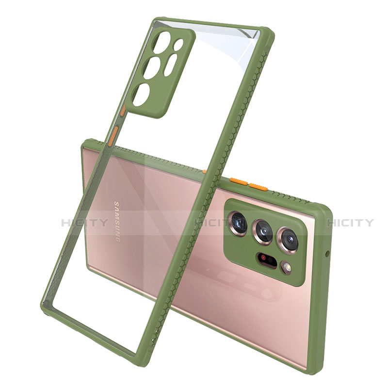 Carcasa Bumper Funda Silicona Transparente Espejo N02 para Samsung Galaxy Note 20 Ultra 5G Ejercito Verde