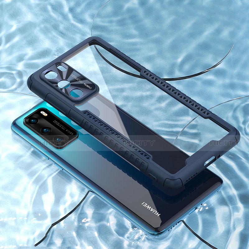 Carcasa Bumper Funda Silicona Transparente Espejo N03 para Huawei P40 Azul