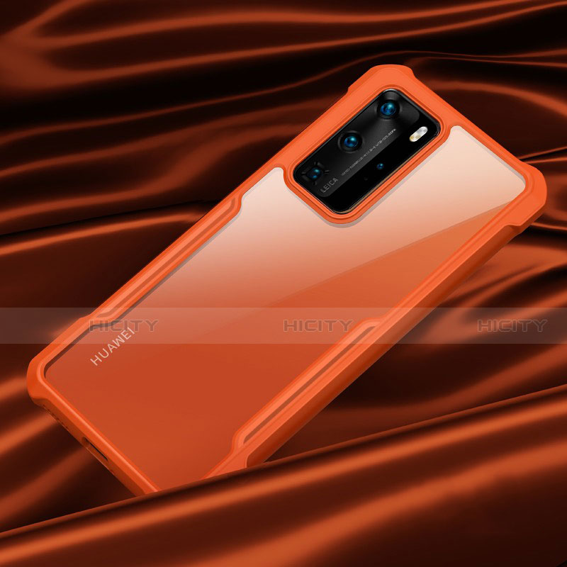 Carcasa Bumper Funda Silicona Transparente Espejo N07 para Huawei P40 Pro Naranja