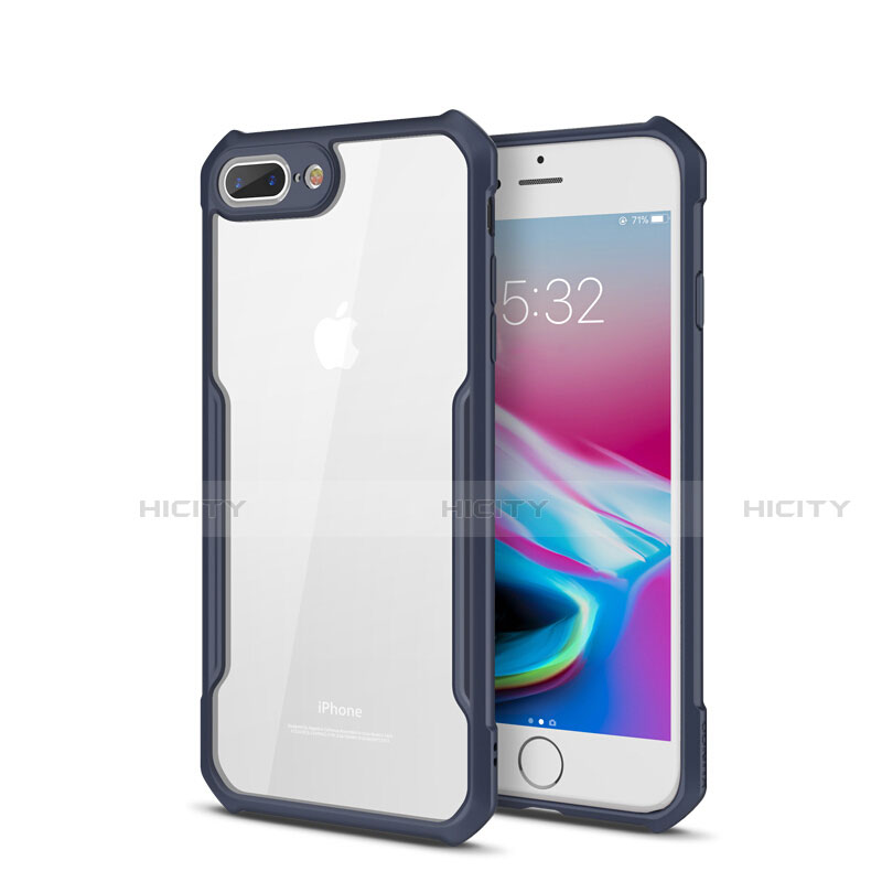 Carcasa Bumper Funda Silicona Transparente Espejo P01 para Apple iPhone 8 Plus Azul