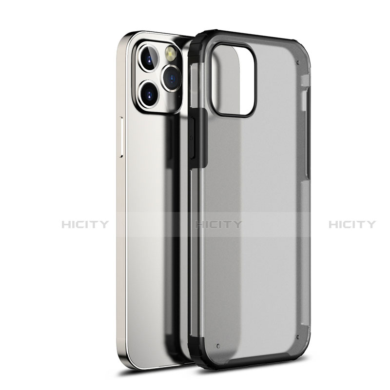 Carcasa Bumper Funda Silicona Transparente Espejo para Apple iPhone 12 Max Negro