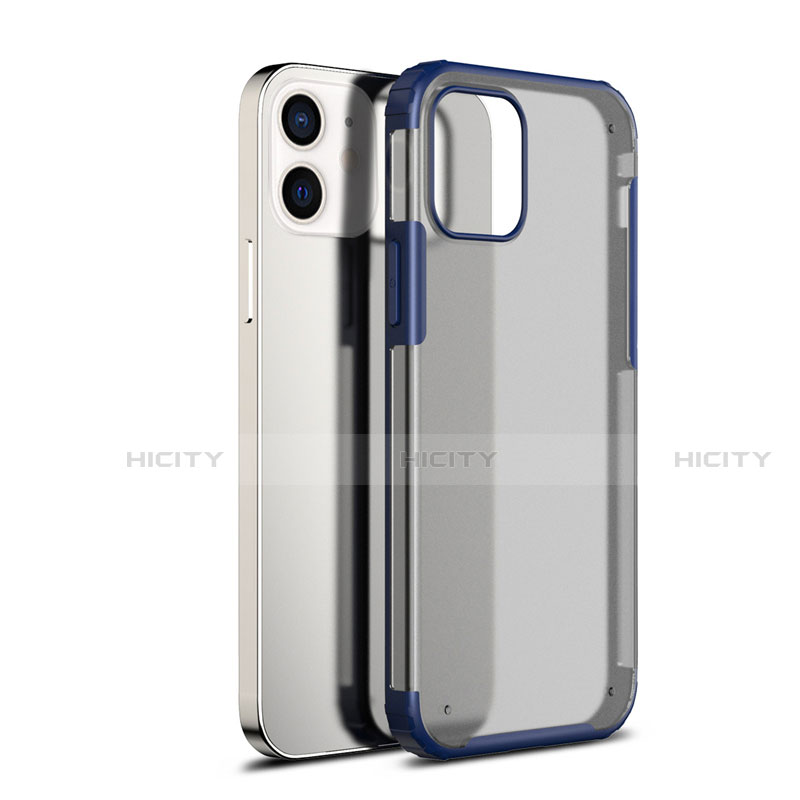 Carcasa Bumper Funda Silicona Transparente Espejo para Apple iPhone 12 Mini Azul
