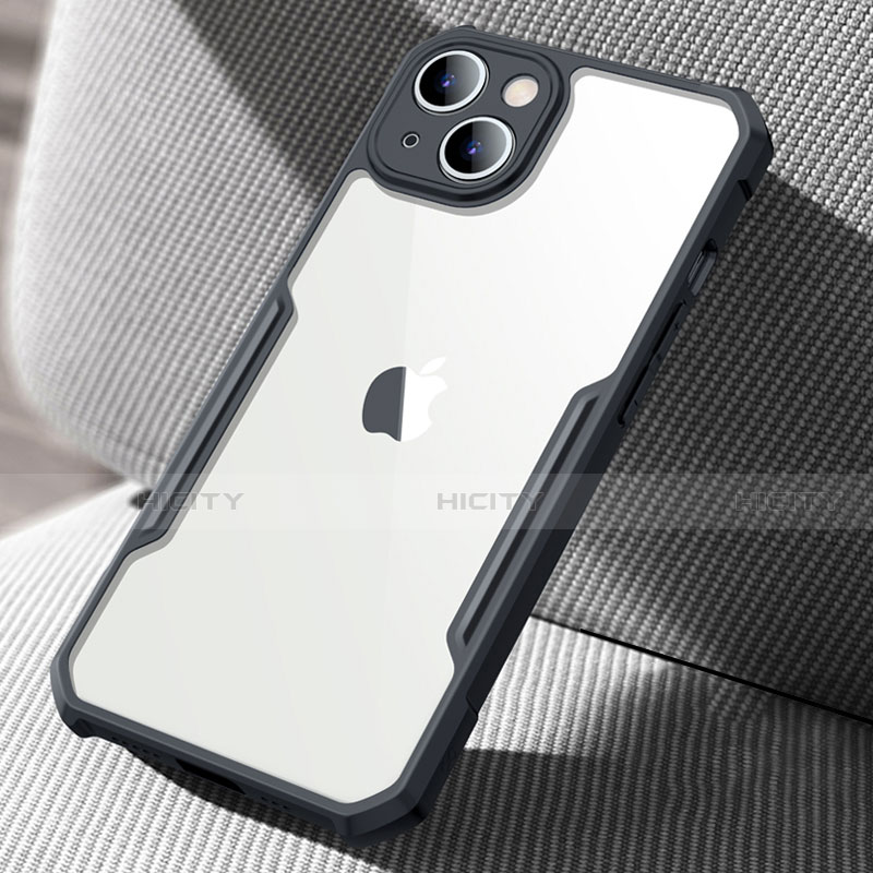 Carcasa Bumper Funda Silicona Transparente Espejo para Apple iPhone 13 Negro