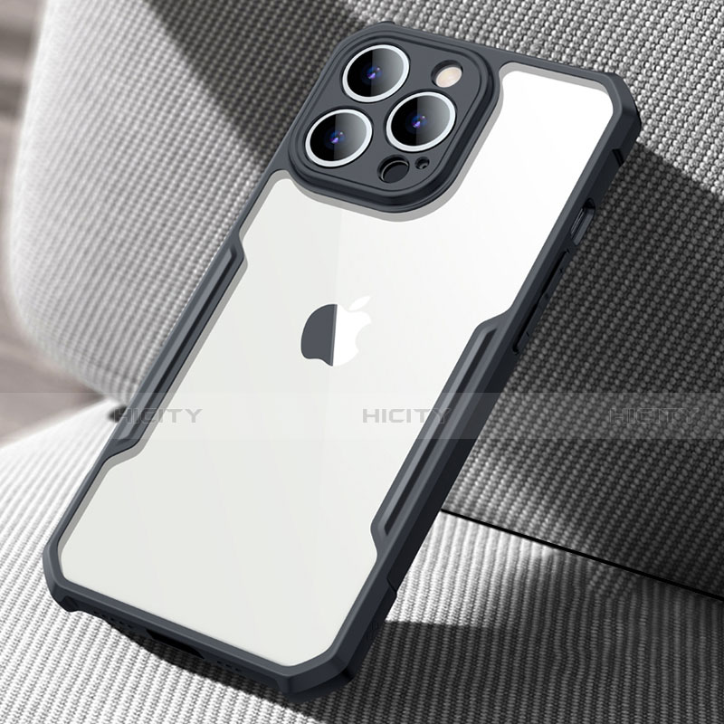 Carcasa Bumper Funda Silicona Transparente Espejo para Apple iPhone 13 Pro Negro