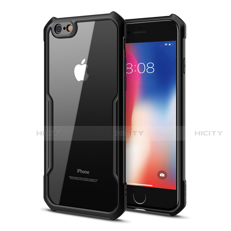 Carcasa Bumper Funda Silicona Transparente Espejo para Apple iPhone 6 Negro