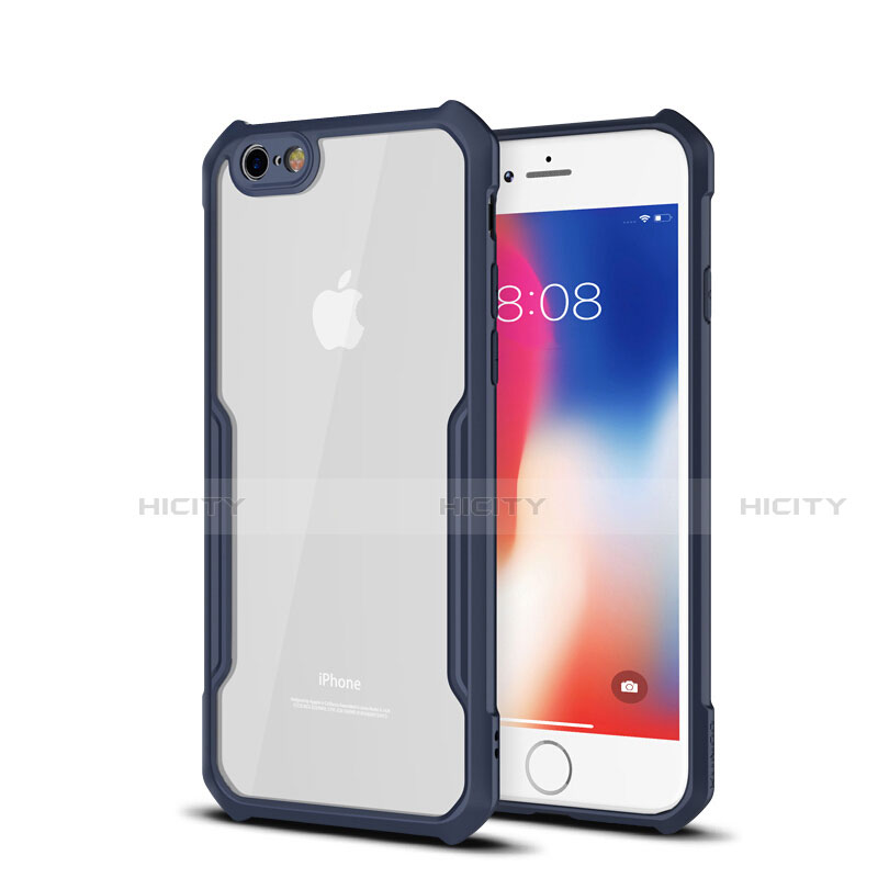 Carcasa Bumper Funda Silicona Transparente Espejo para Apple iPhone 6S Azul