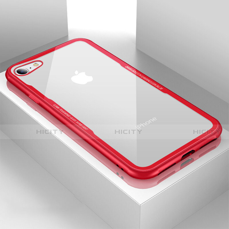 Carcasa Bumper Funda Silicona Transparente Espejo para Apple iPhone SE (2020) Rojo