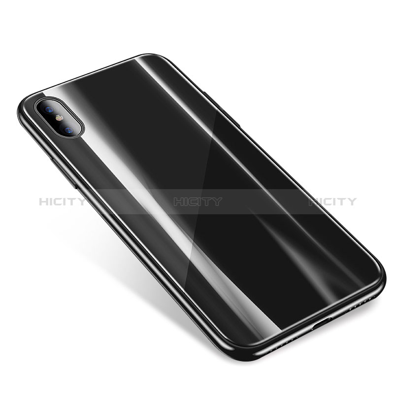 Carcasa Bumper Funda Silicona Transparente Espejo para Apple iPhone Xs Max Negro